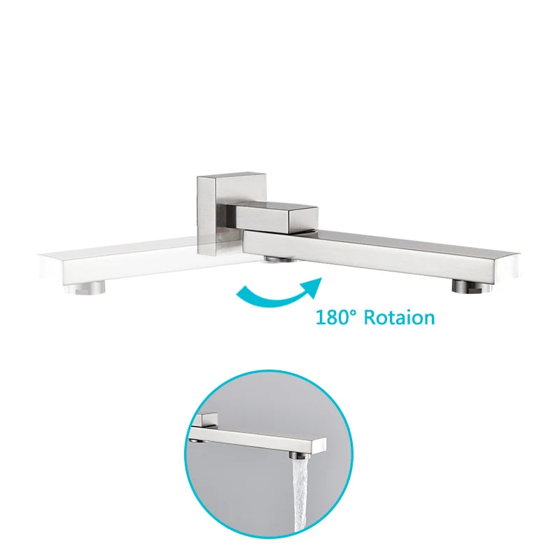 Wall Mounted Rainfall Shower, Stainless Steel ,Brushed Nickel
