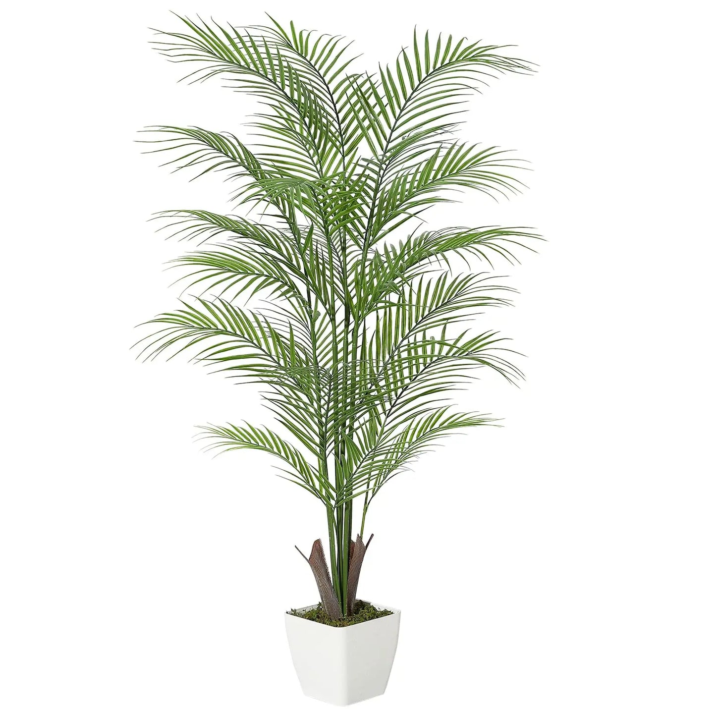 4'/5'/6' Artificial Palm Tree, Faux Areca Palm, Lifelike Palm Leaves, Realistic Trunk, Indoor