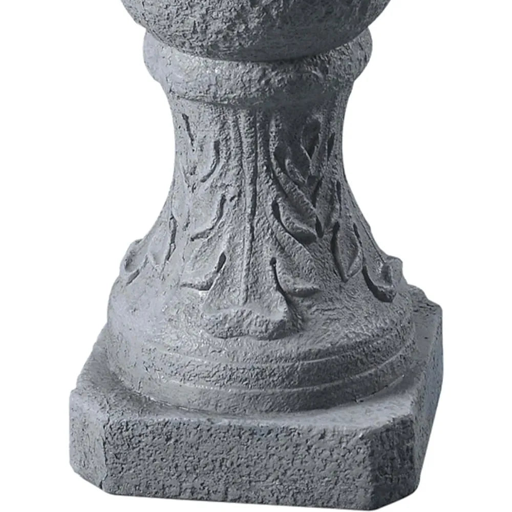 52.56" Outdoor Two-Tier Water Fountain, Realistic ICY Stone Texture