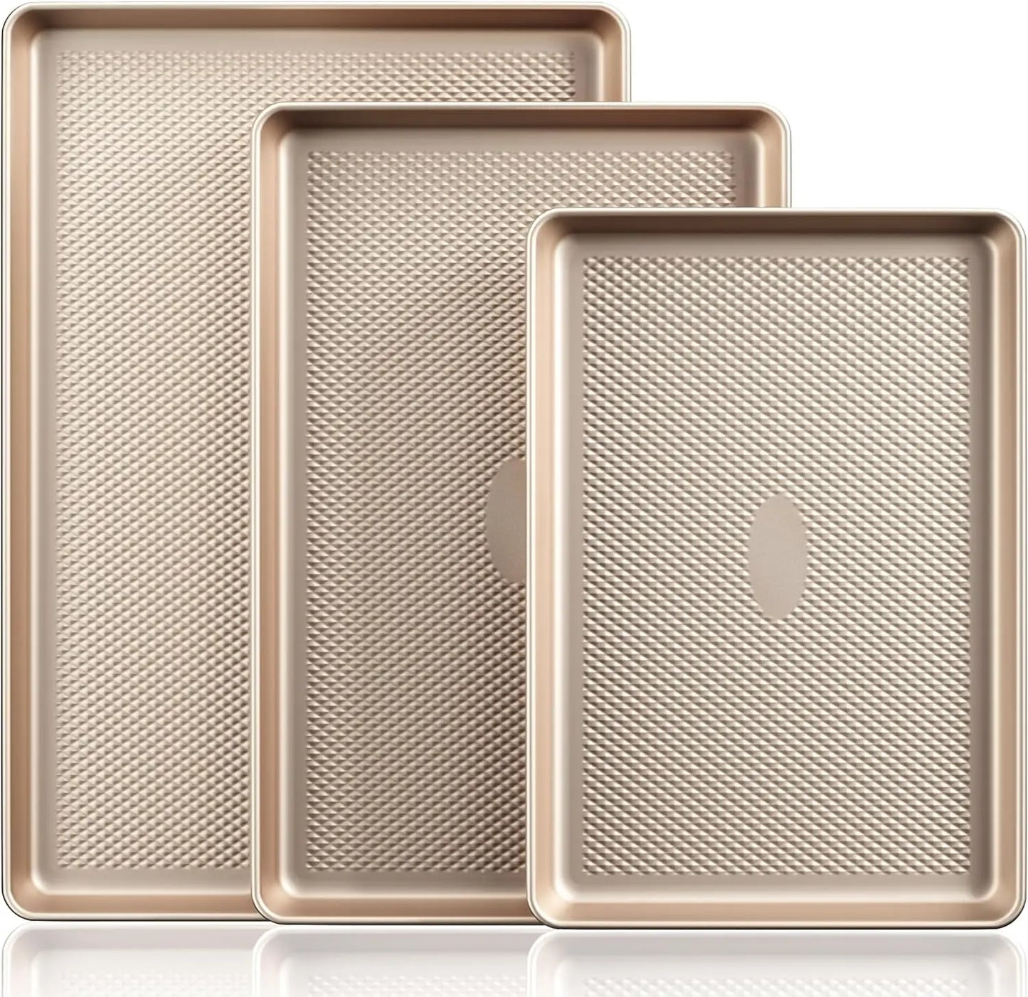 Cookie Sheets, Nonstick, Diamond Texture Pattern, Heavy Duty Cookie Tray