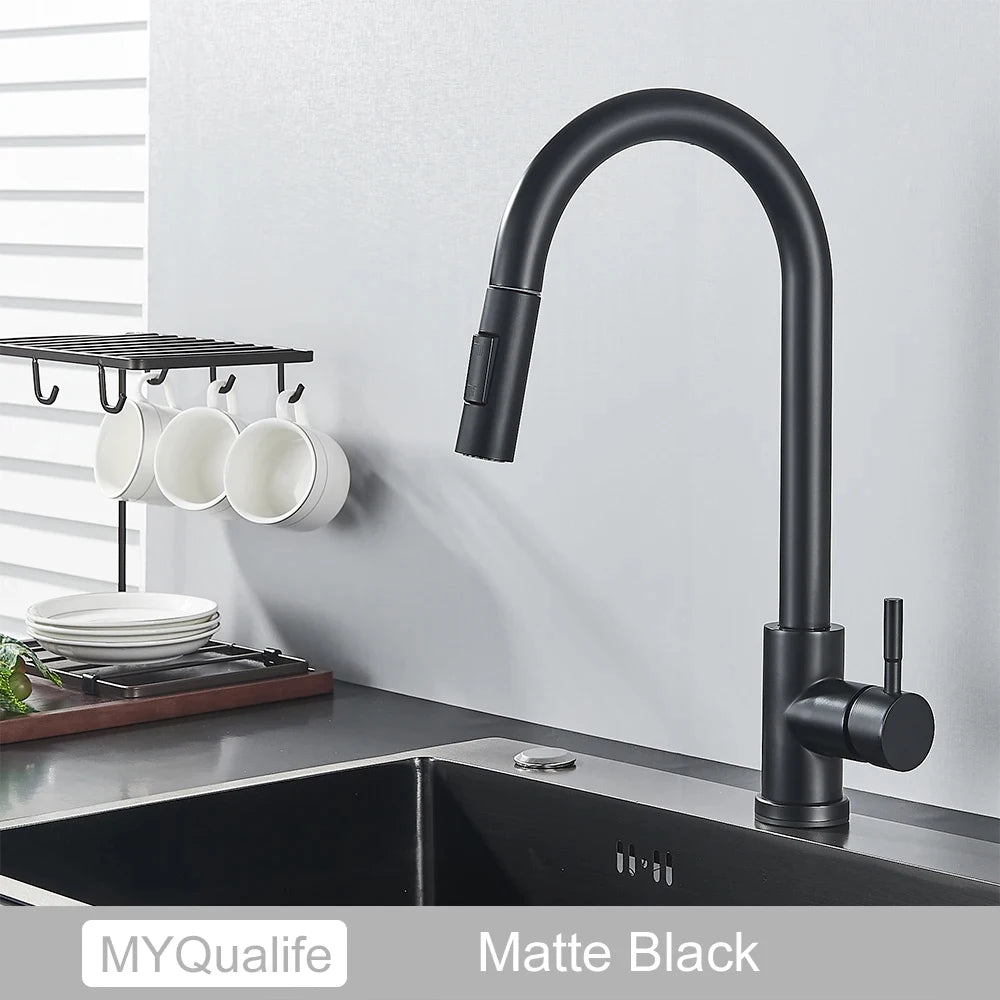 Kitchen Faucet, Two Function Single Handle, Pull Out, Deck Mounted