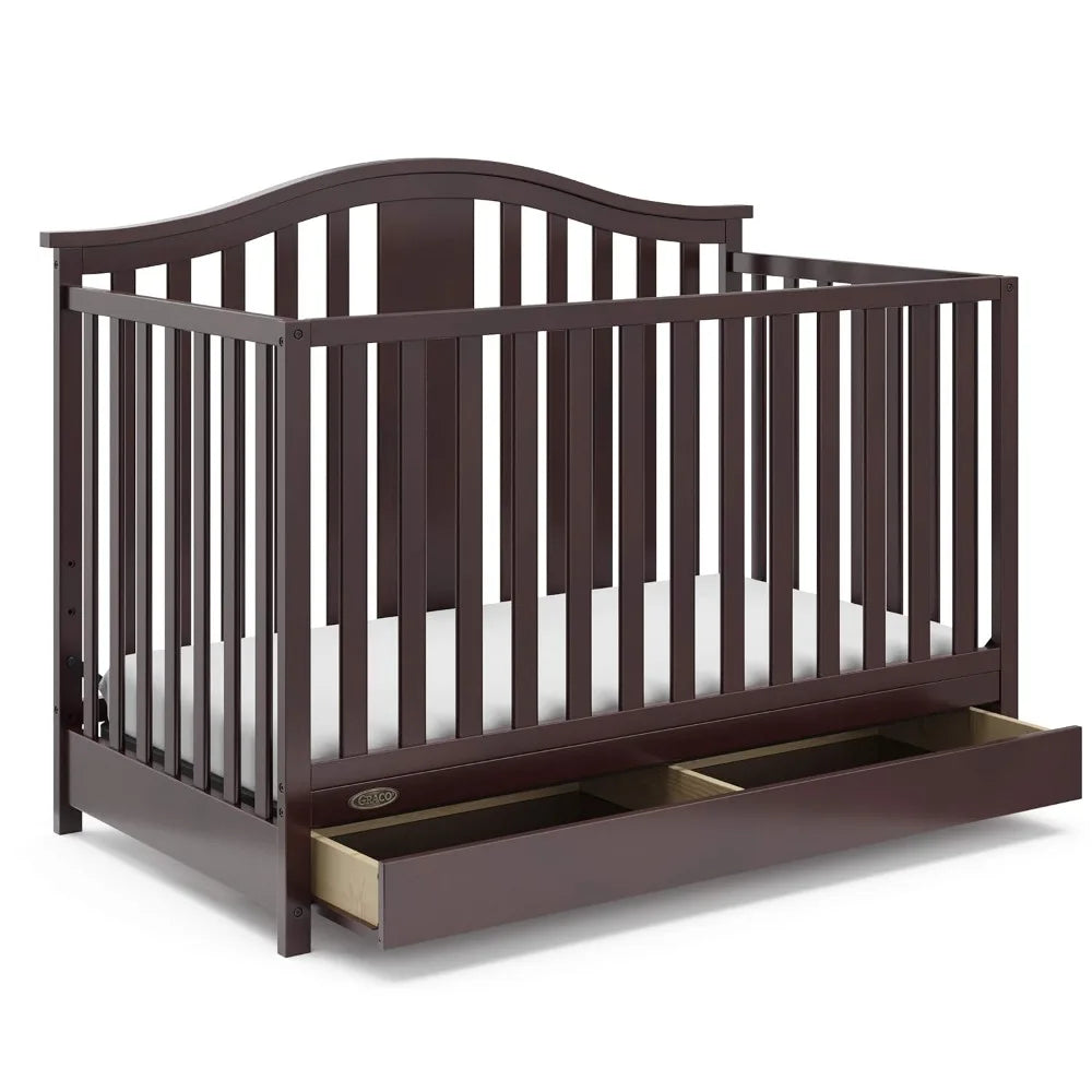 4 in1 Convertible Crib, Drawer, Quality Workmanship, Converts to Toddler Bed