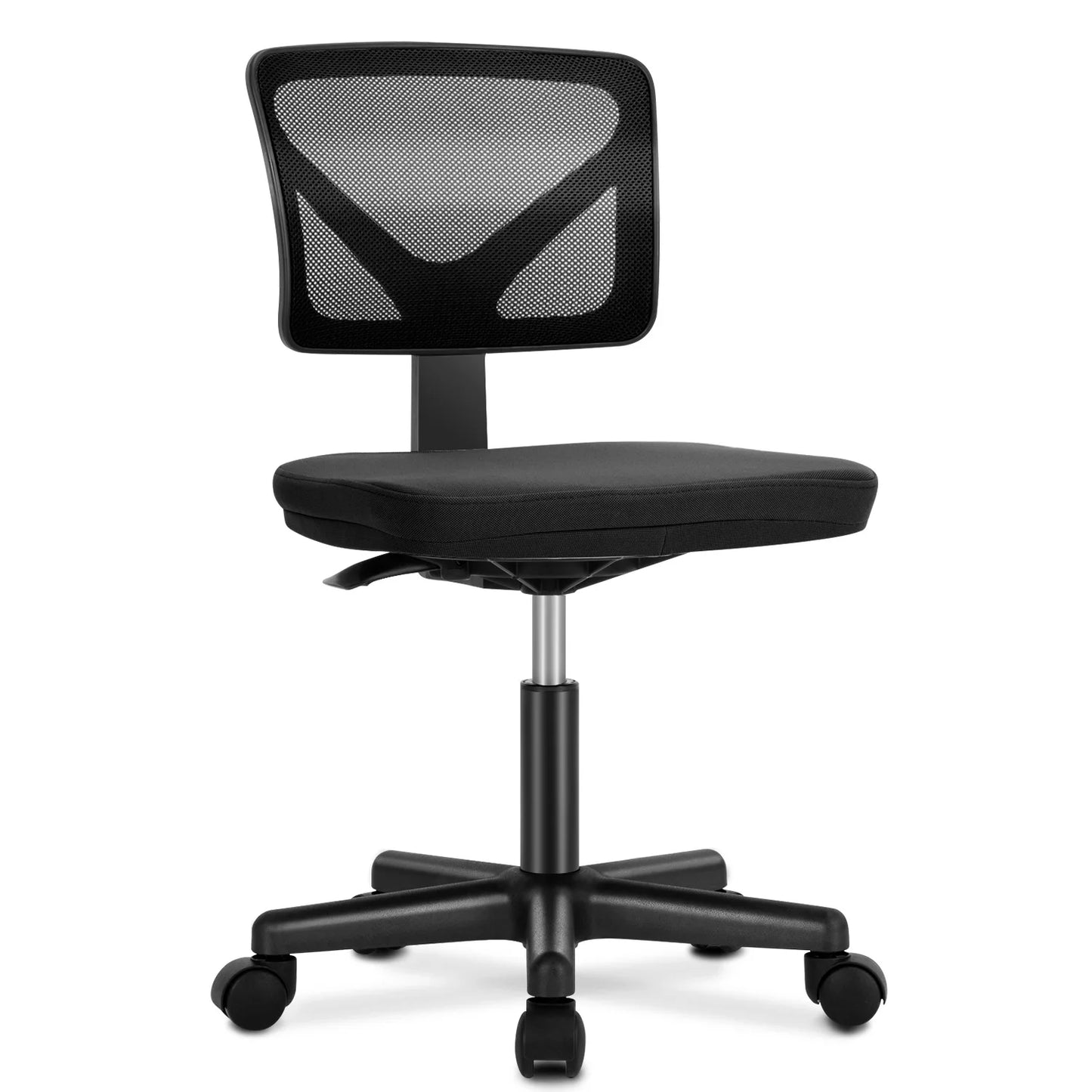 Armless Office Chair, Lumbar Support, Adjustable Height, Swivel