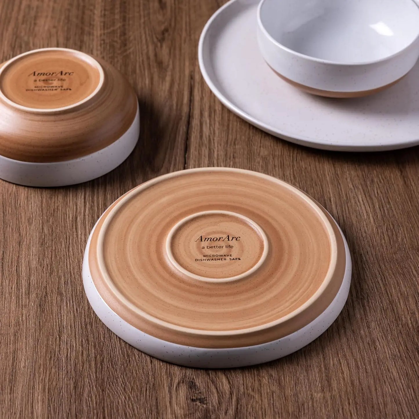 12 Piece Ceramic Dinnerware Set, Rustic Terracott, Service For 4