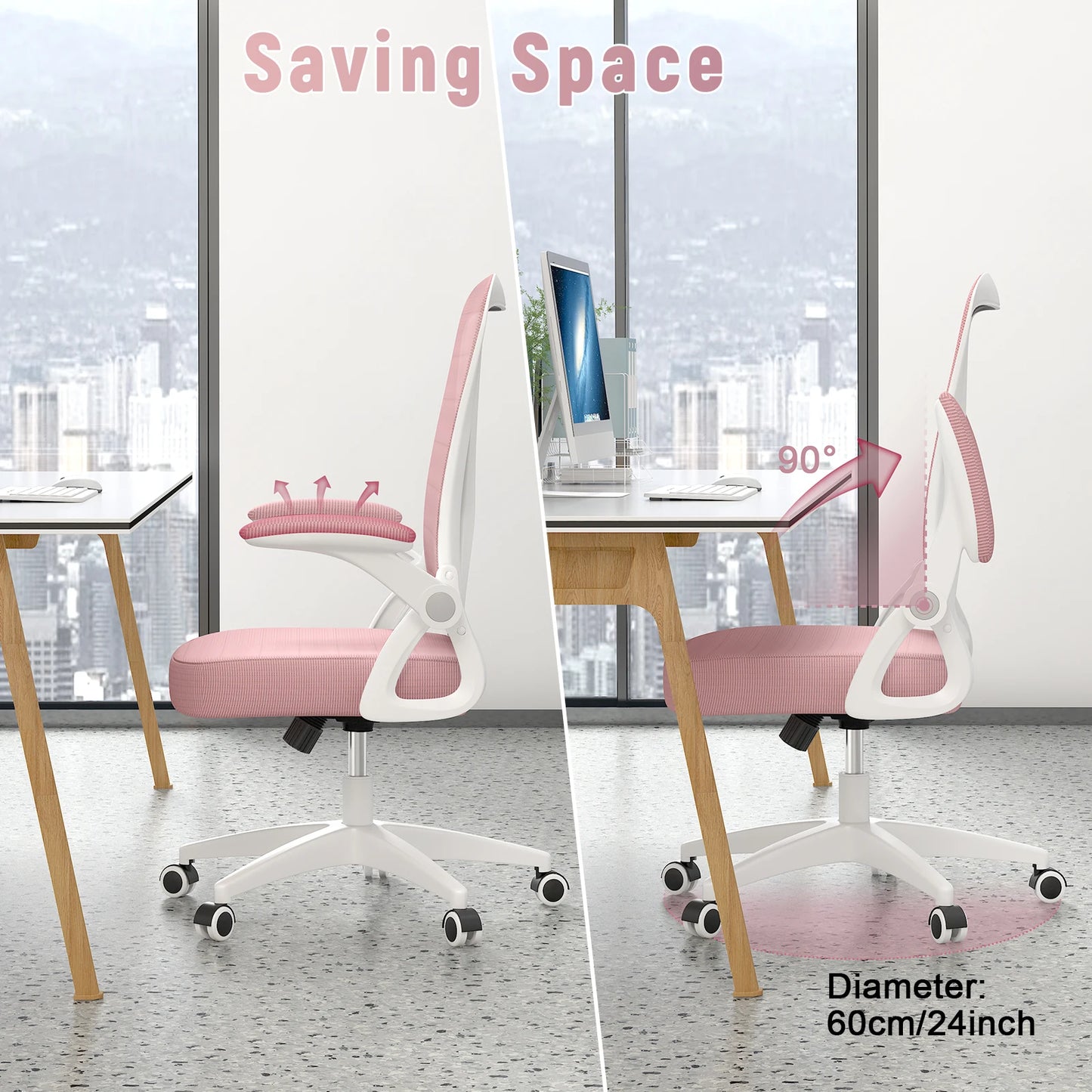 Ergonomic Mesh Office Chair, Liftable, High Back, Lumbar Support, Swivel, Adjustable