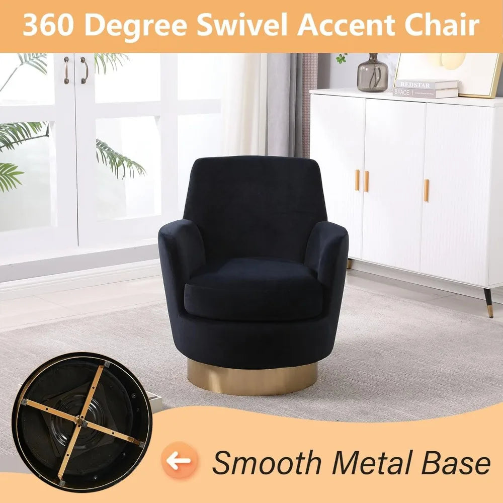 Bucket Chair, Swivel, Set of 2, Velvet, Round, 7 Colors