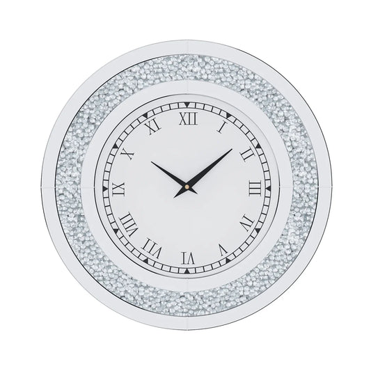 3D Wall Clock, Large Diamond Crystal, Roman Numerals