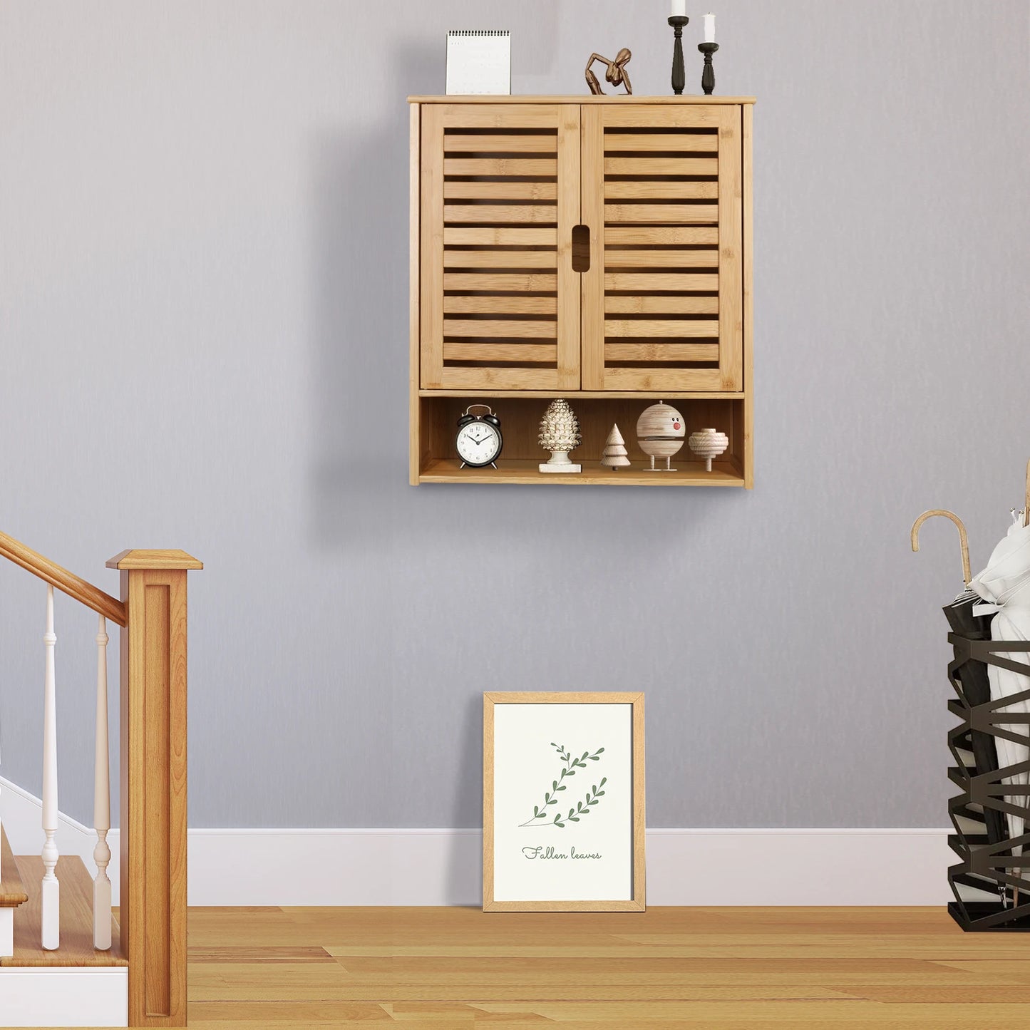 Bathroom Wall Cabinet, Adjustable Shelves, Double Door