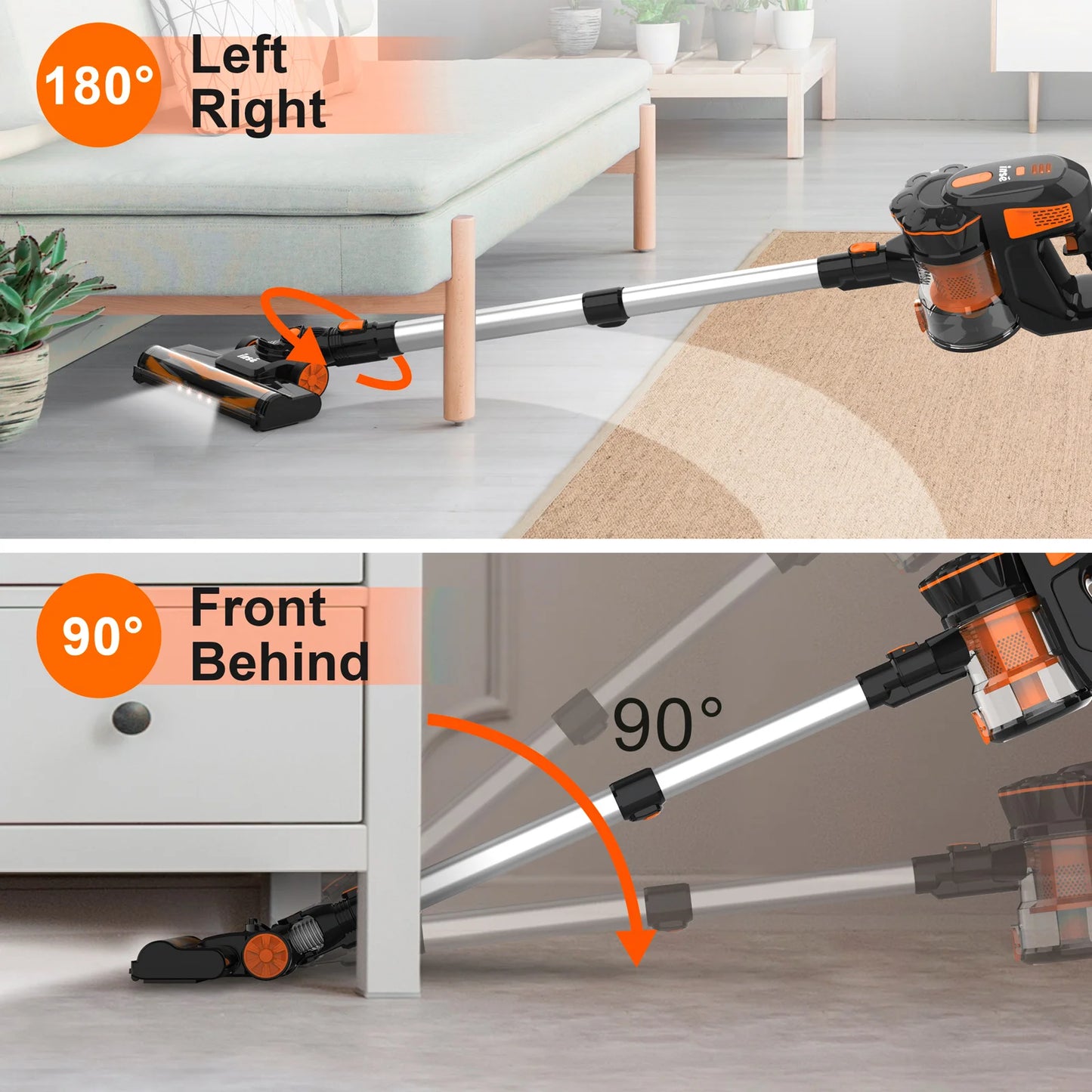 Cordless Vacuum Cleaner, Powerful, Brushless Motor, Ultra Quiet, Lightweight