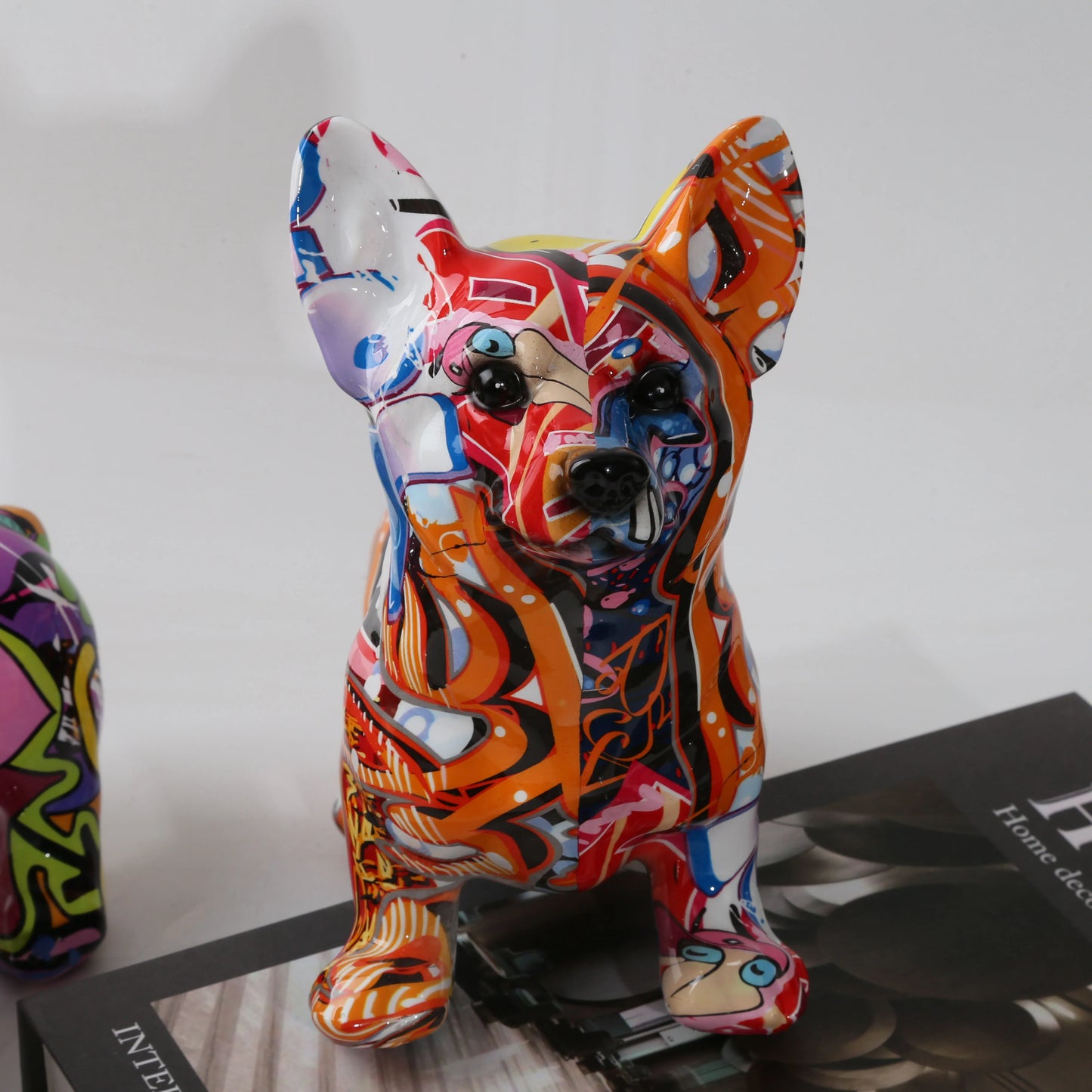 Nordic Art Graffiti Corgi Dog, Creative, Resin