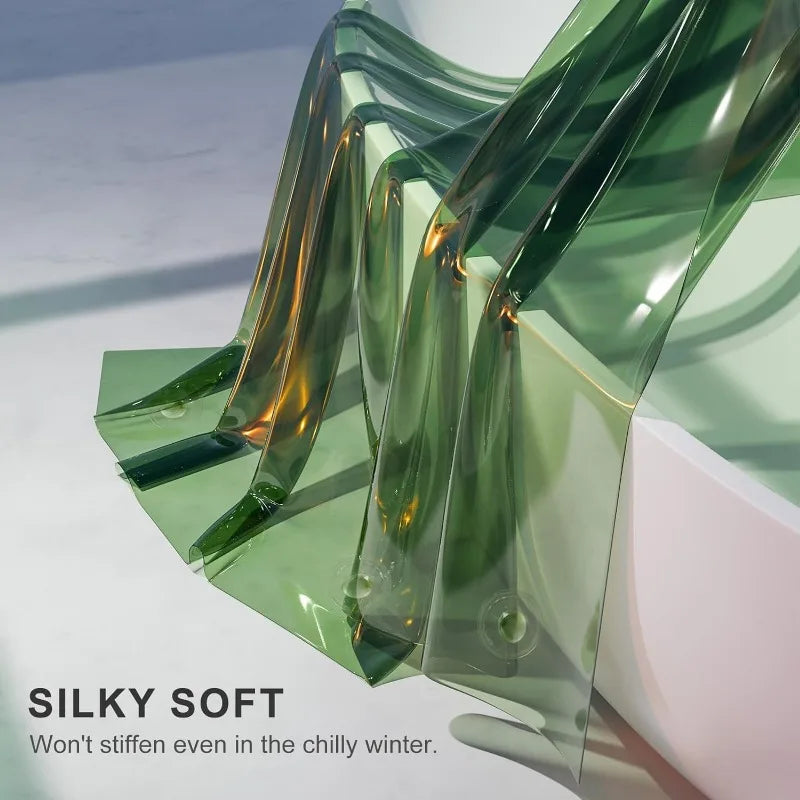 Soft Green Heavy Duty Shower Curtain, Liner, 2-in-1, 72"x72"