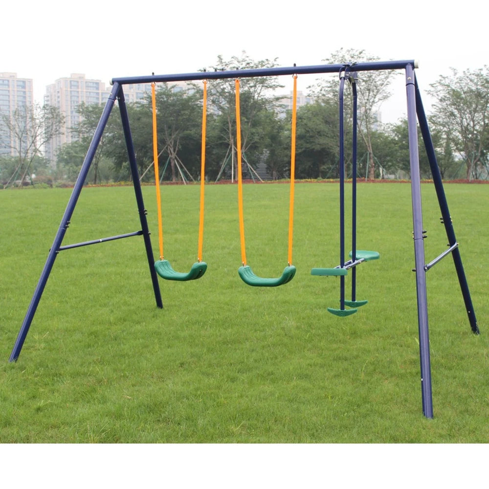 Metal Swing Set, Glider, Round Swing