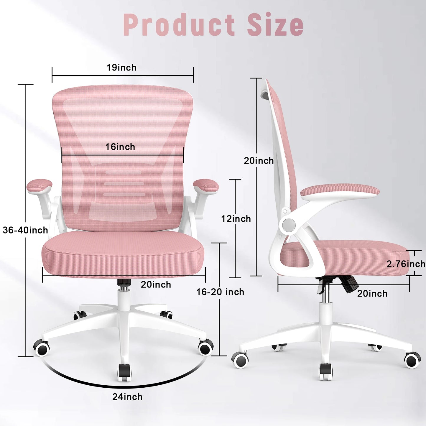 Ergonomic Mesh Office Chair, Liftable, High Back, Lumbar Support, Swivel, Adjustable