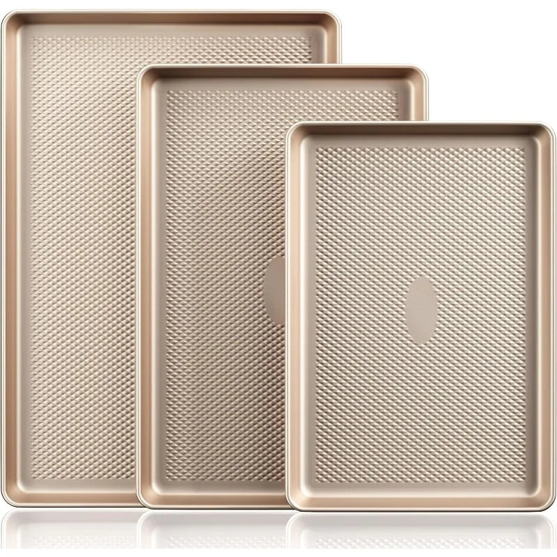 Cookie Sheets, Nonstick, Diamond Texture Pattern, Heavy Duty Cookie Tray