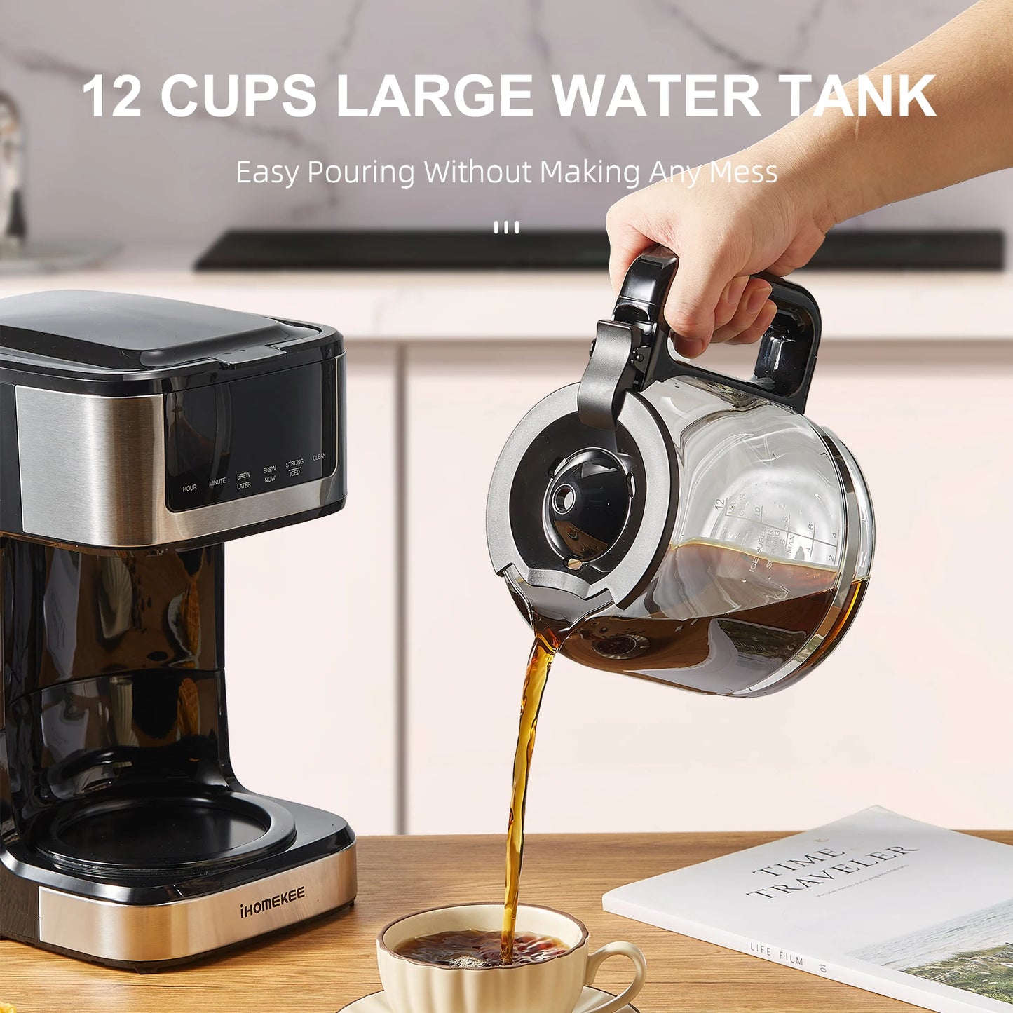 Programmable 12 Cup Coffee Maker, Iced Coffee Function, Touch Screen