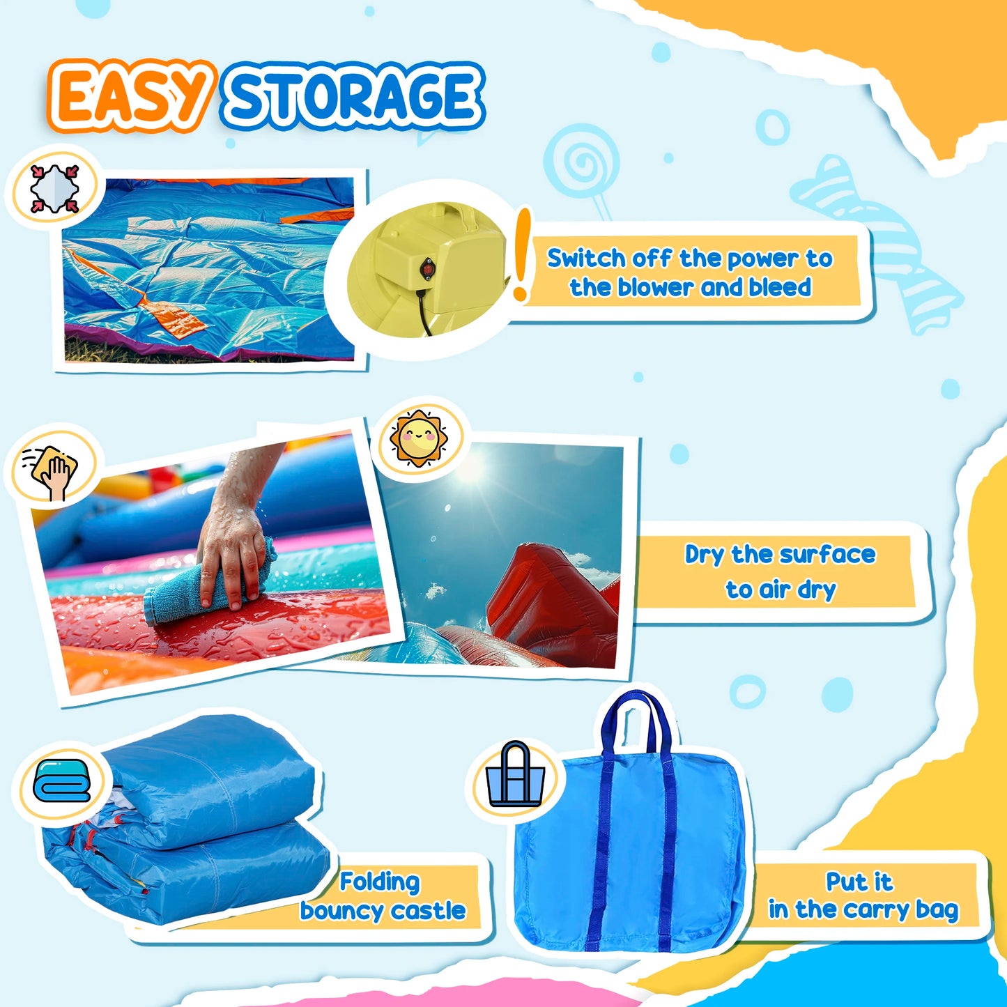 Inflatable Water Park, Trampoline, Slide, Outdoor, Sprinkler, Target Games, Water Gun, Blower