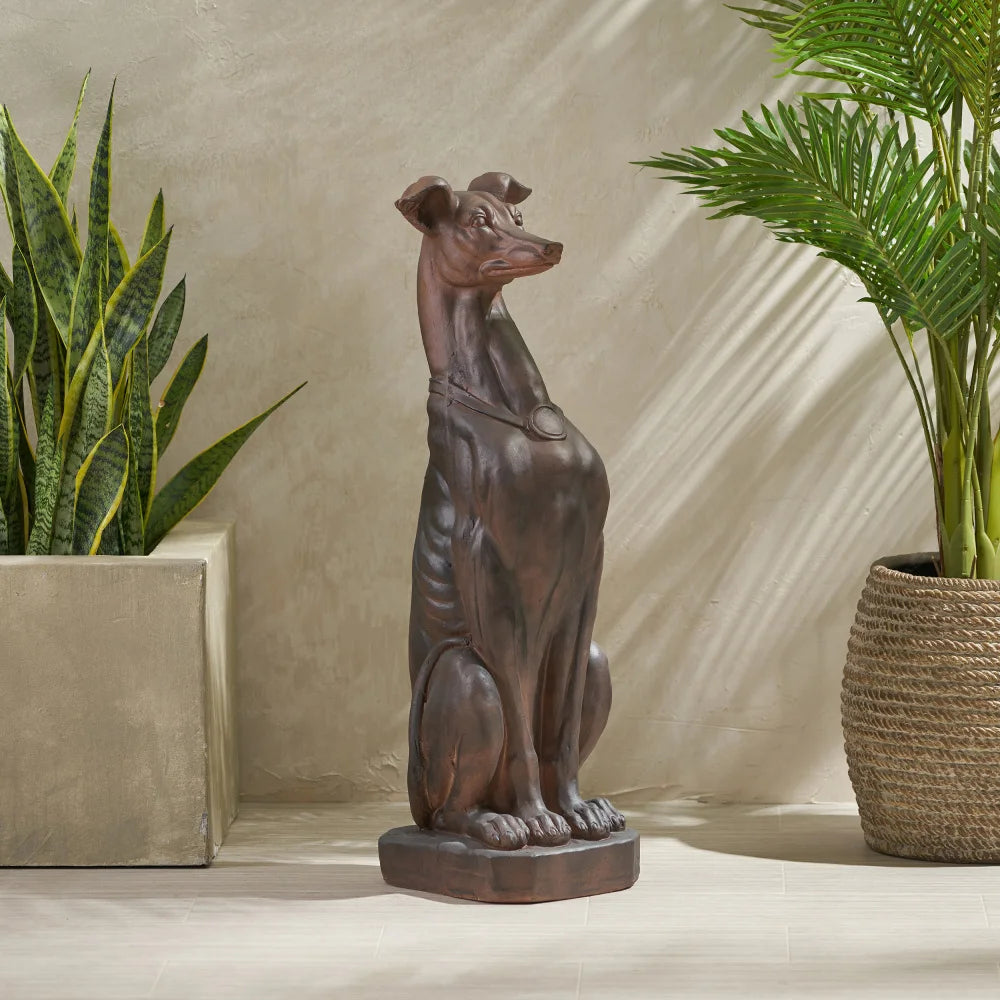 GREY HOUND DOG STATUE, For Gardens, Terraces, Lawns, 33" Tall