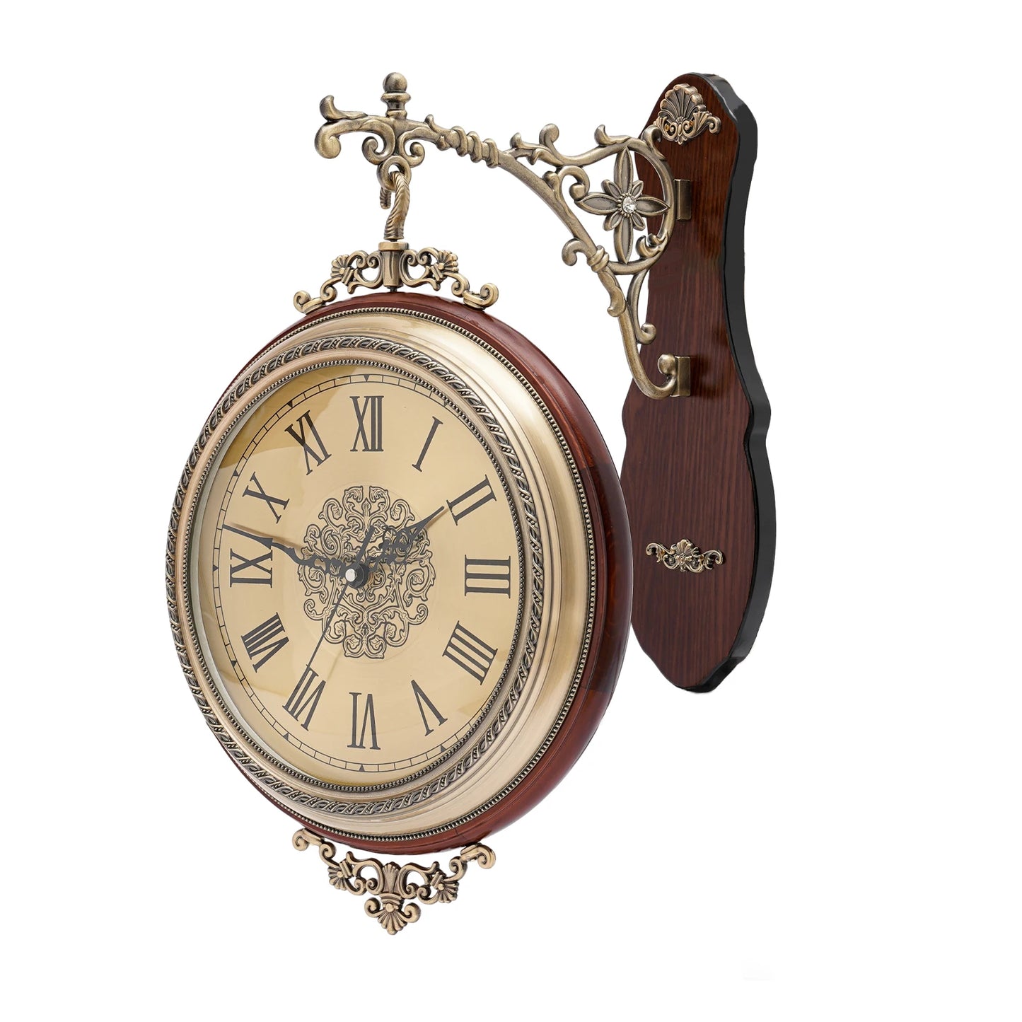 European Art Wall Clock, Silent, Retro, Double Sided