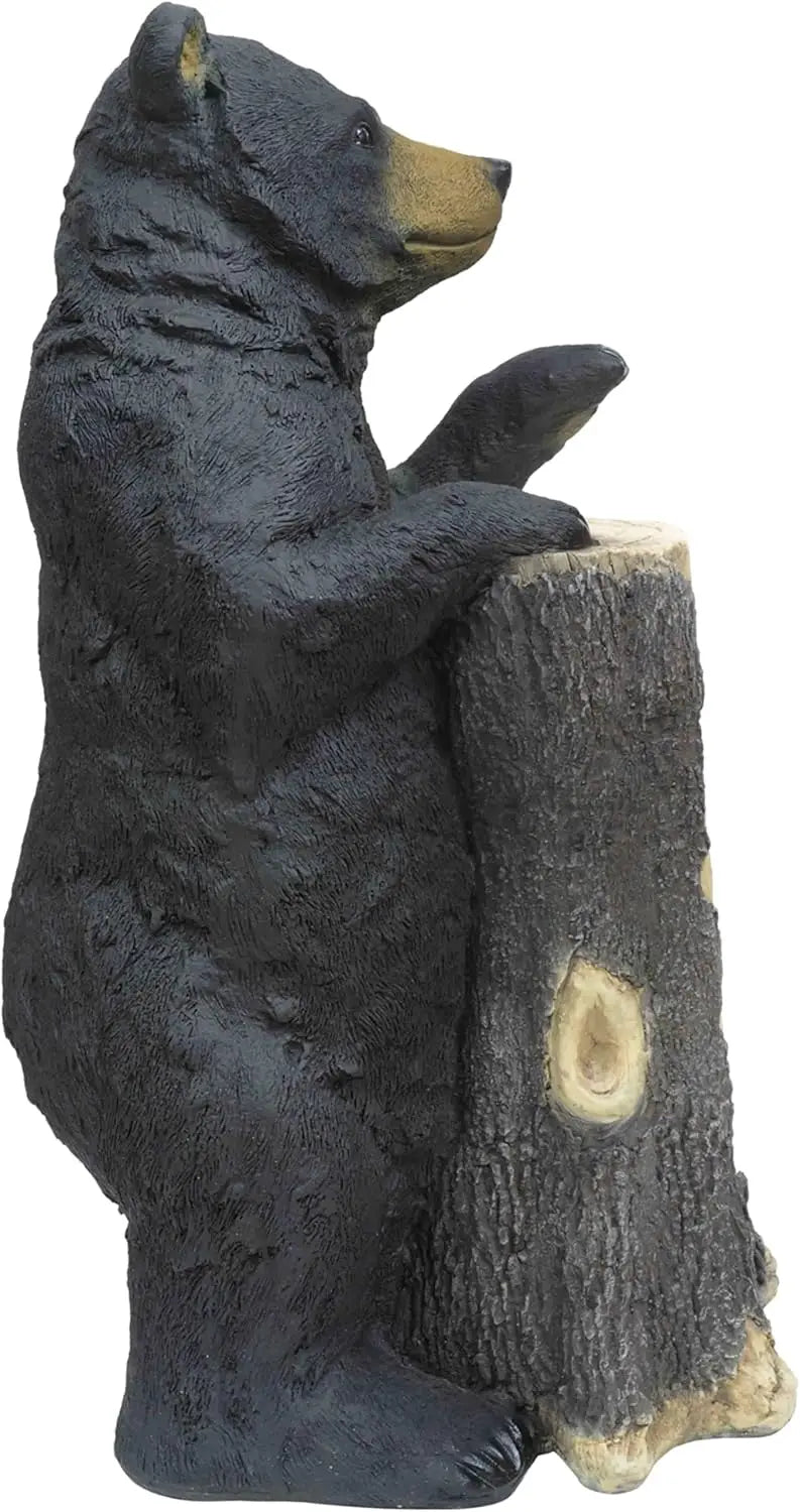 Standing Black Bear, Welcome Tree Trunk, Rustic