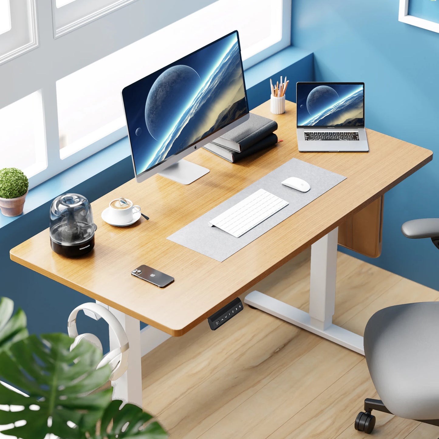 Standing Desk, Height Adjustable, 40" x 24", Stand or Sit, Ergonomic