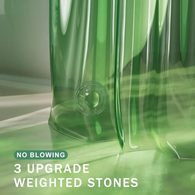 Soft Green Heavy Duty Shower Curtain, Liner, 2-in-1, 72"x72"