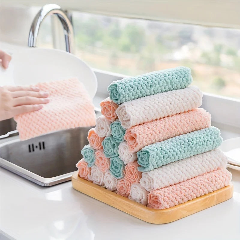 20Pcs/Pack Thickened Cleaning Cloths, Reusable, Mirrors, Windows, Dishes