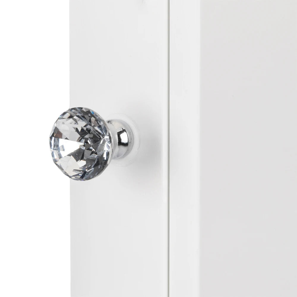 Double Door Mirror Bathroom Cabinet, Shelf, White