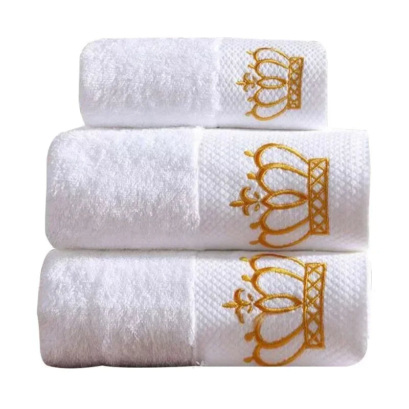 Embroidered Crown Bath Towel, 5-Star Hotel Towels, 100% Quality