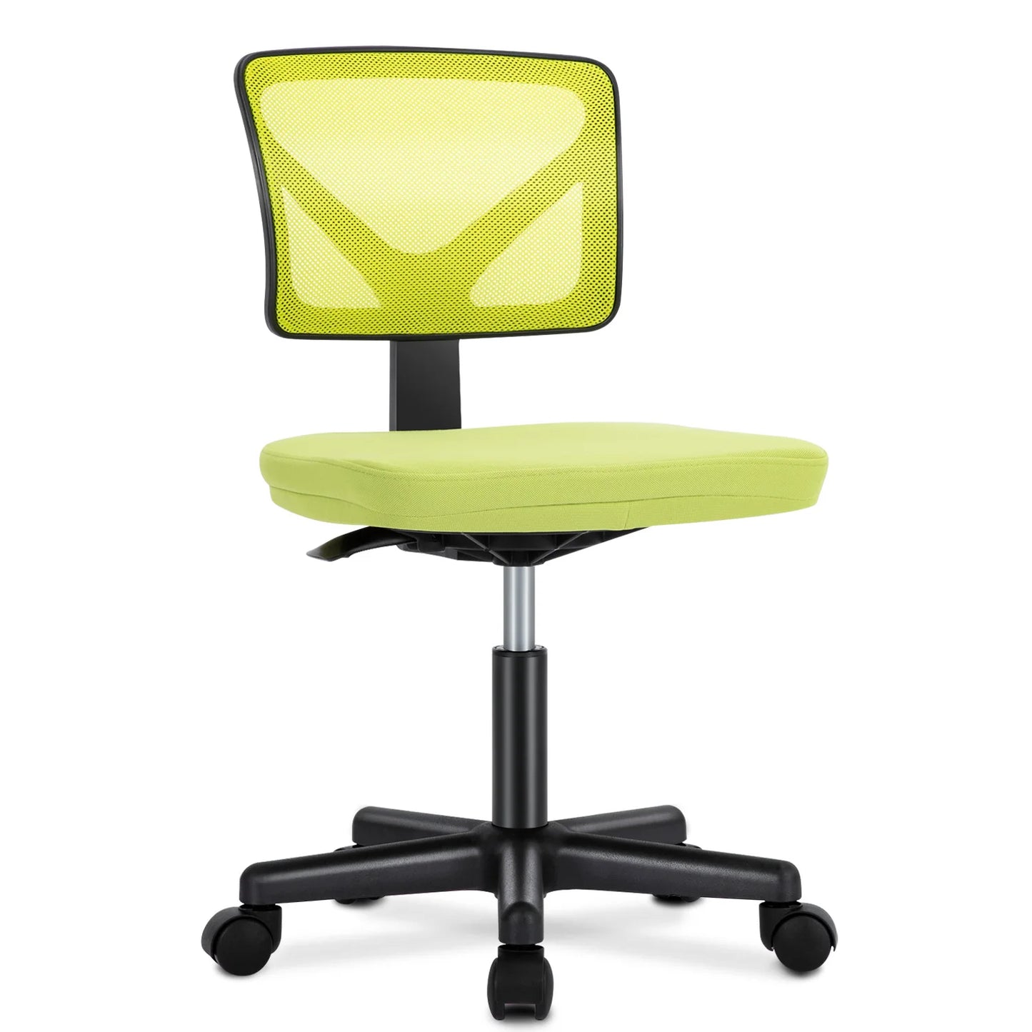 Armless Office Chair, Lumbar Support, Adjustable Height, Swivel