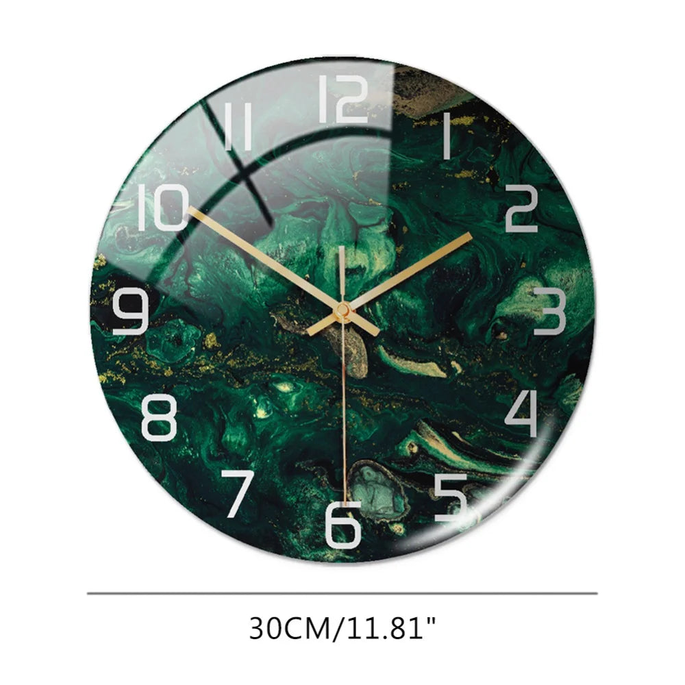 3D Acrylic Marble Pattern Wall Adhesive Clock, Silent Mechanism