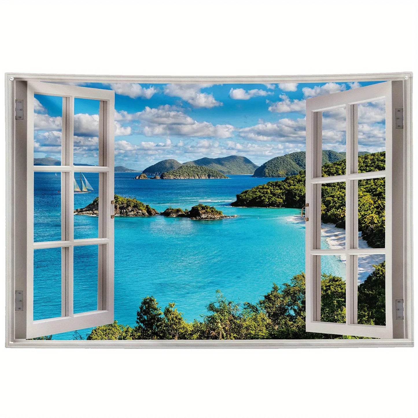 , Blue Ocean Wall Tapestry, Decorative Wall Art, 5 Sizes
