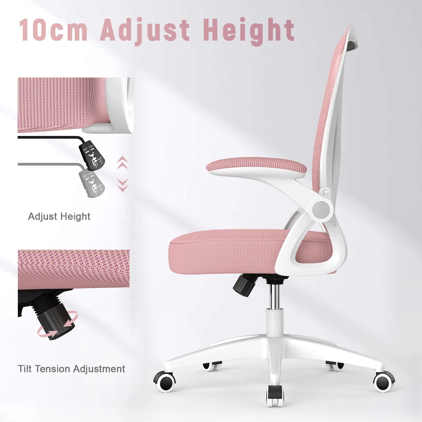 Ergonomic Mesh Office Chair, Liftable, High Back, Lumbar Support, Swivel, Adjustable