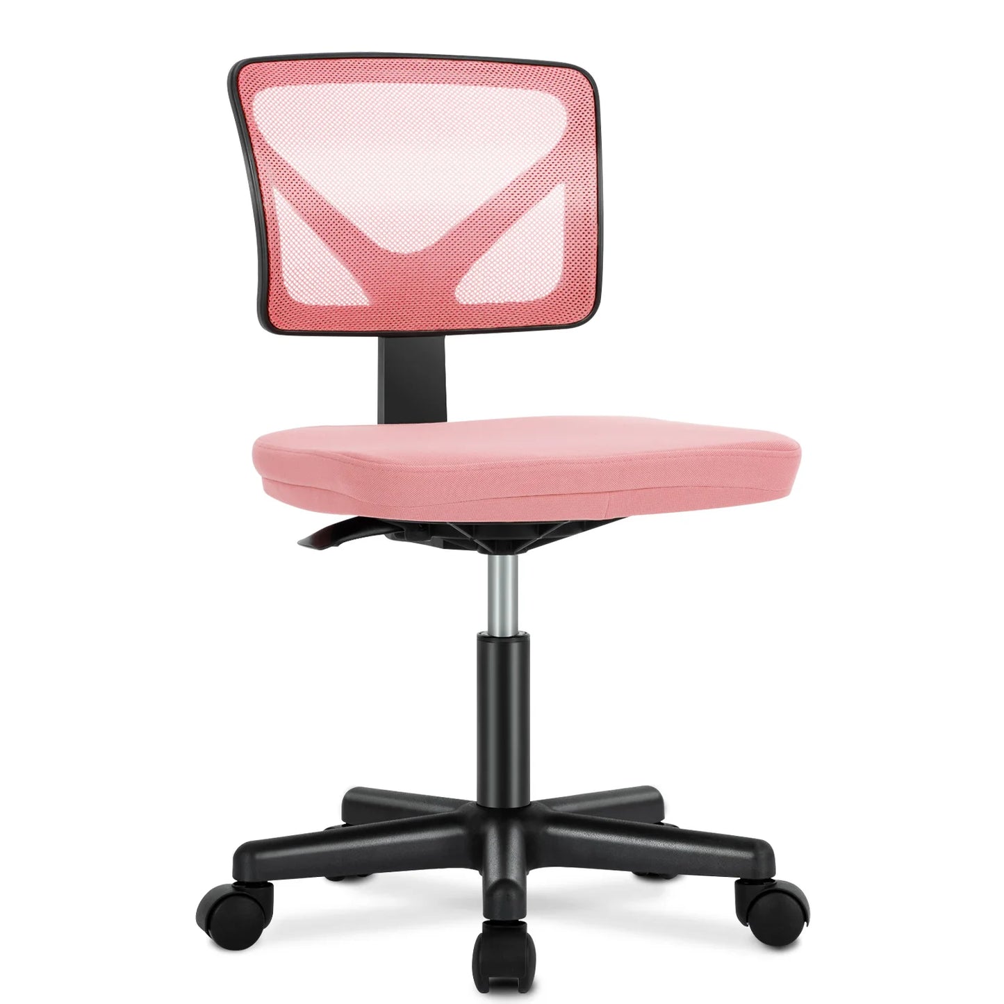 Armless Office Chair, Lumbar Support, Adjustable Height, Swivel