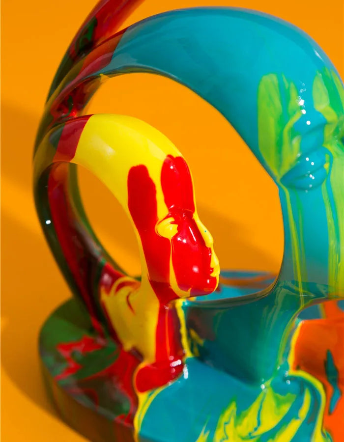 Abstract 3 Faces, Painted Graffiti, Simple, Creative, Resin