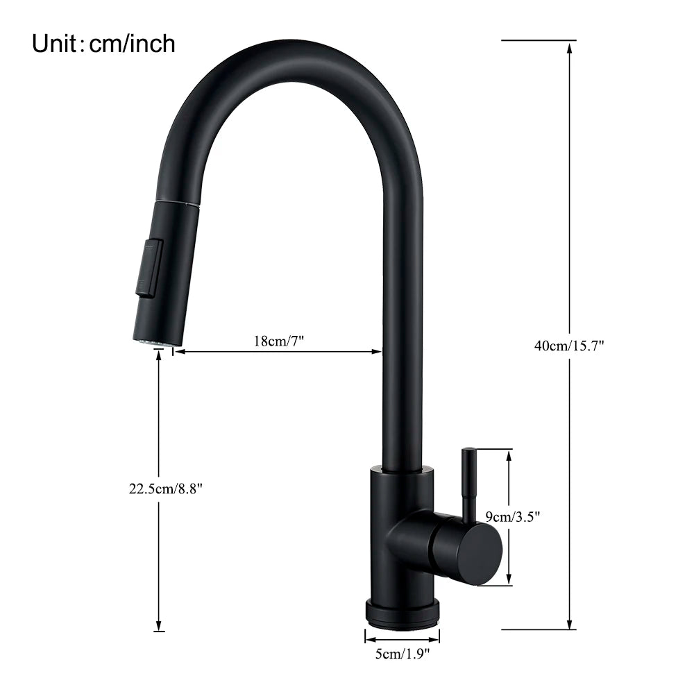 Kitchen Faucet, Two Function Single Handle, Pull Out, Deck Mounted