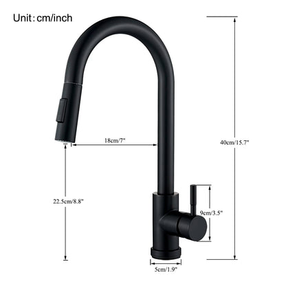 Kitchen Faucet, Two Function Single Handle, Pull Out, Deck Mounted