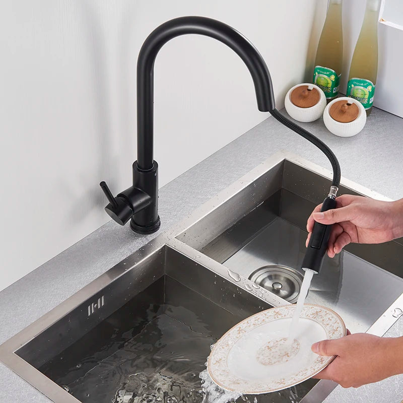 Kitchen Faucet, Two Function Single Handle, Pull Out, Deck Mounted