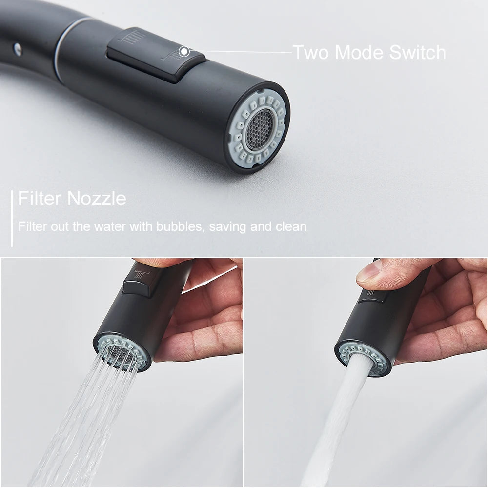 Kitchen Faucet, Two Function Single Handle, Pull Out, Deck Mounted