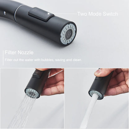 Kitchen Faucet, Two Function Single Handle, Pull Out, Deck Mounted