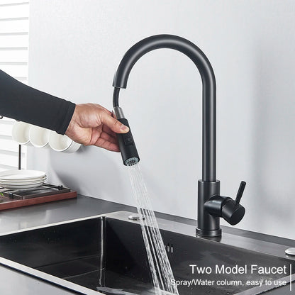 Kitchen Faucet, Two Function Single Handle, Pull Out, Deck Mounted
