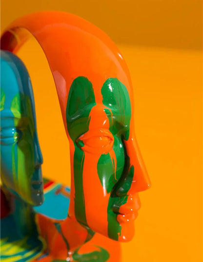 Abstract 3 Faces, Painted Graffiti, Simple, Creative, Resin