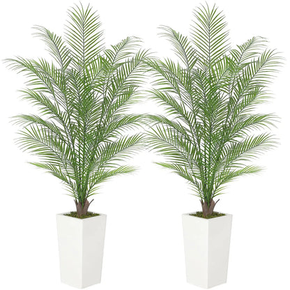 4'/5'/6' Artificial Palm Tree, Faux Areca Palm, Lifelike Palm Leaves, Realistic Trunk, Indoor