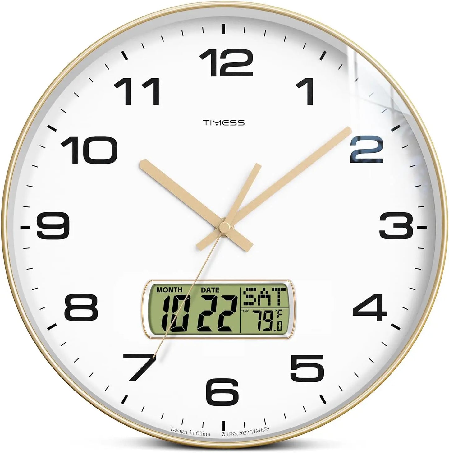 Wall Clock, 3 Sizes, 4 Colors, Fahrenheit Temperature, Battery Operated