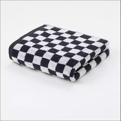 Vintage Checkerboard Bath Towel, Absorbent, Comfortable