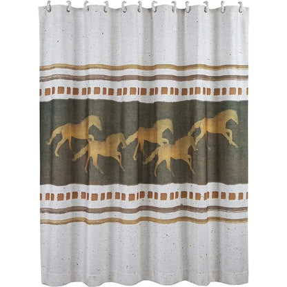 Running Remuda Horse Shower Curtain, 12 Hooks, 72"x72"