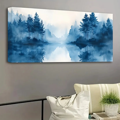 Blue Ink Artwork, 1.5" Thick Solid Pine Wood Frame