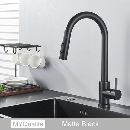 Kitchen Faucet, Two Function Single Handle, Pull Out, Deck Mounted