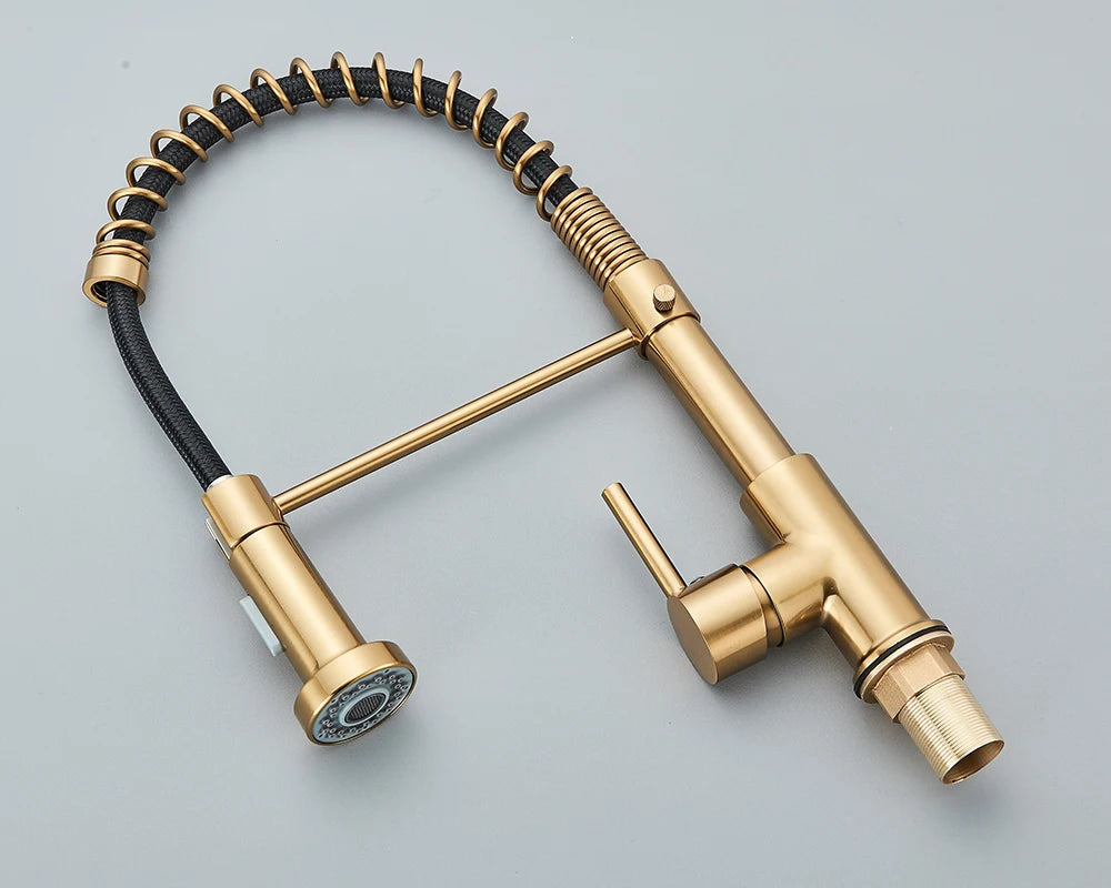 Kitchen Faucet, Deck Mounted, Rotation Stream Sprayer