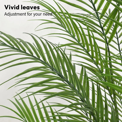 4'/5'/6' Artificial Palm Tree, Faux Areca Palm, Lifelike Palm Leaves, Realistic Trunk, Indoor