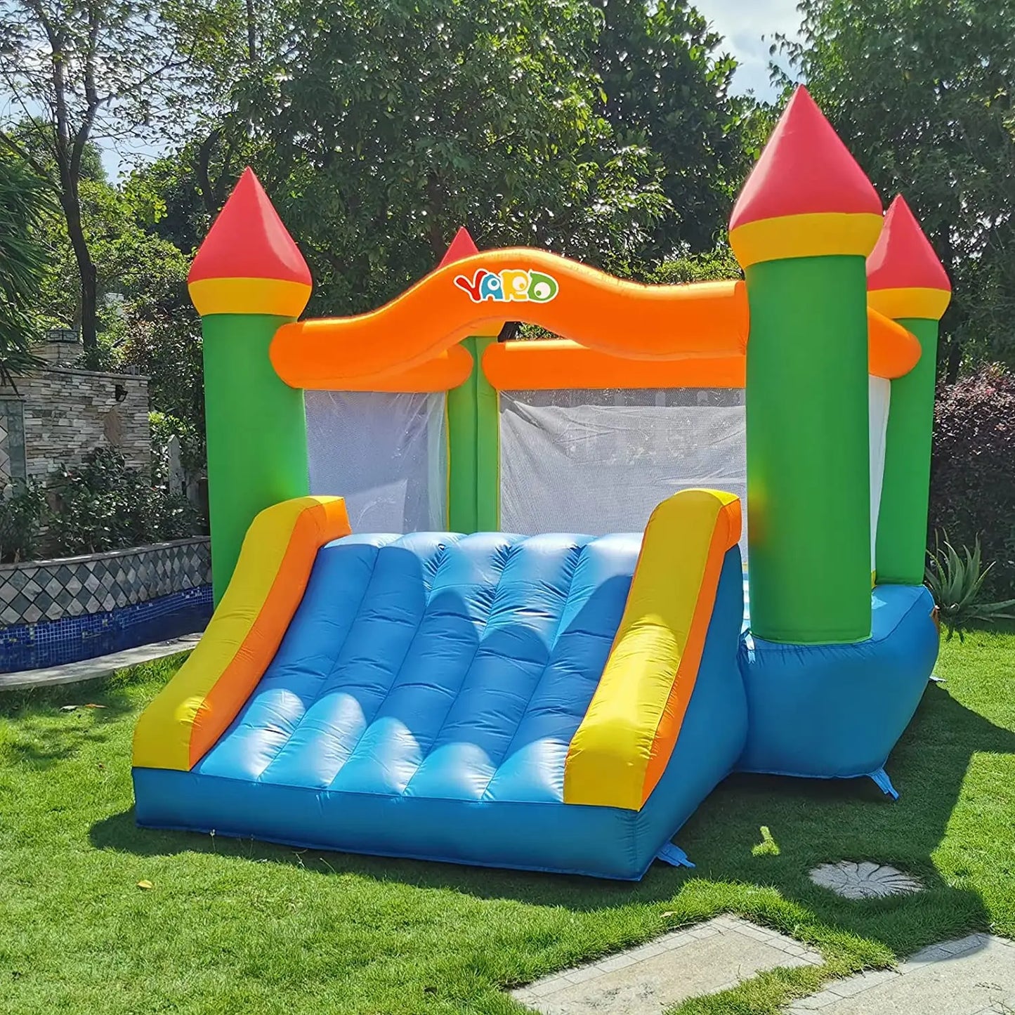Bounce House, Slide, 12' x 9' x 8'  Kids 5-12, Blower